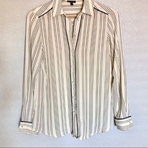 Who What Wear- Women's Cream Striped Blouse- LRG